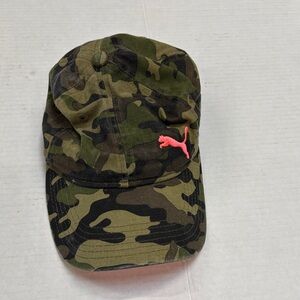 Puma Green Camouflage Cap with Pink Logo